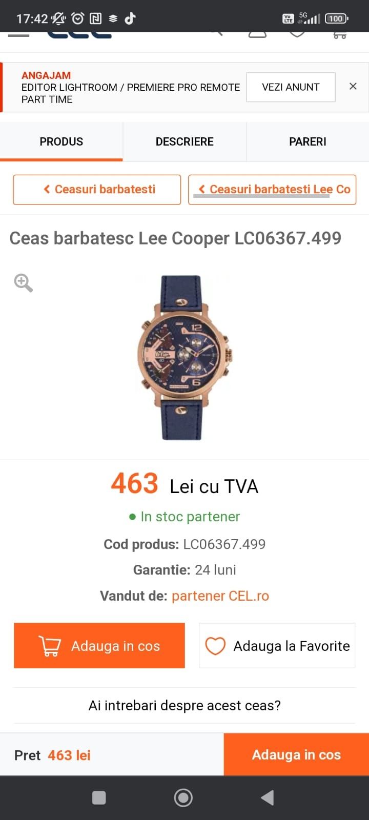 Ceas  Lee  Cooper