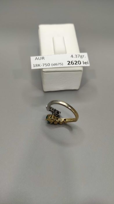 Inel aur 18 Karate, in 2 culori, ajustabil, pietre pretioase (4.37 gr)