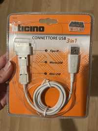 Кабел USB - mini USB, micro USB + 1