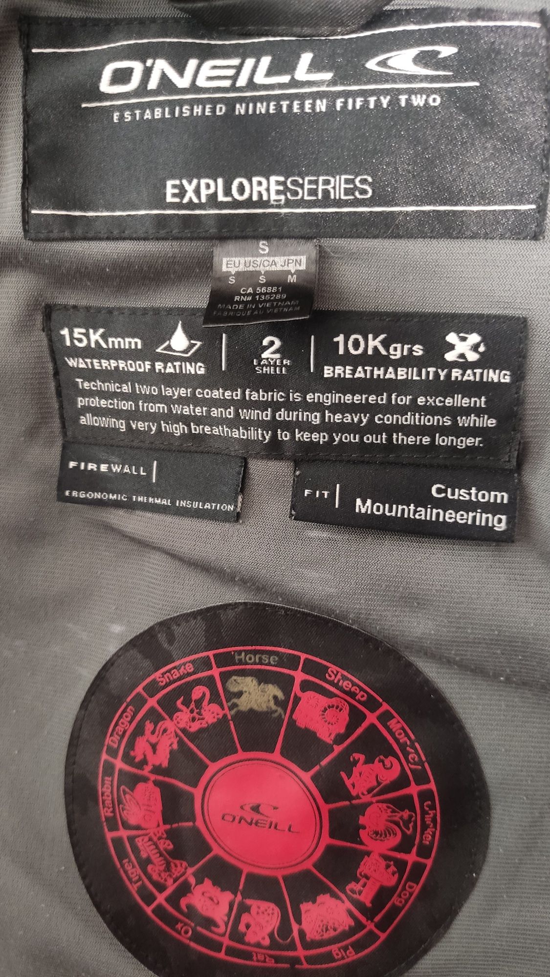 Geaca O'Neill Explore 15000mm mărimea S/M bărbat Sky snowboard ski sch