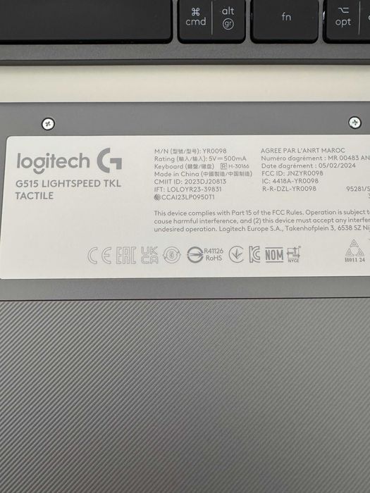 Tastatura Mecanica Gaming Logitech G515 White Lightspeed TKL Tactile