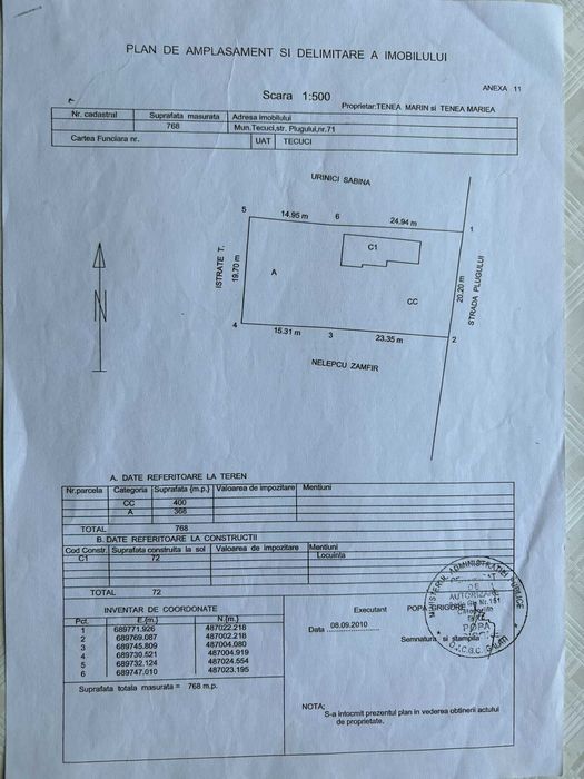 Casa cu teren 768 mp in Tecuci