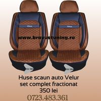 Huse scaun auto Velur + Piele Ecologica SET COMPLET fractionat