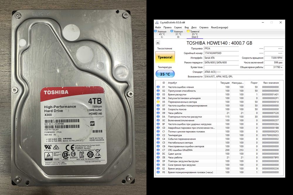 Продам б.у. HDD жесткие диски 4TB / 160GB