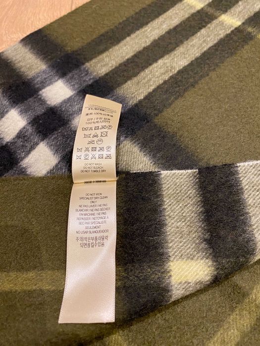 ОРИГИНАЛЕН BURBERRY Pine Green Check кашмирен шал