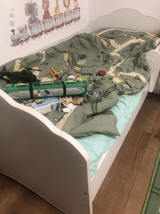 Pat copii 160x80 PAL alb