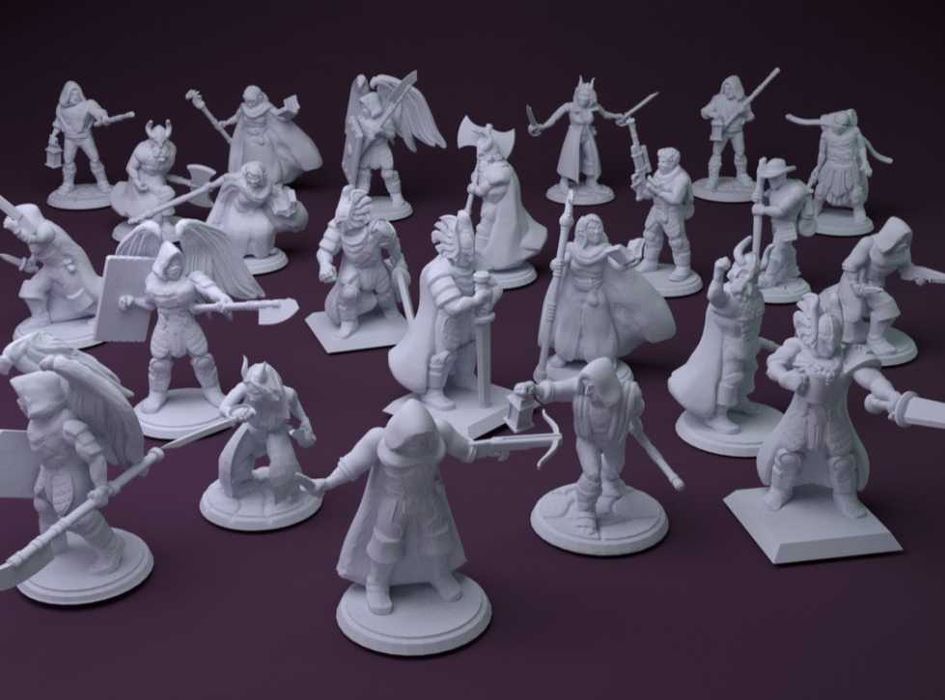 Dice tower, figurine Dungeons & Dragons (Elf, Dwarf, Human, etc)