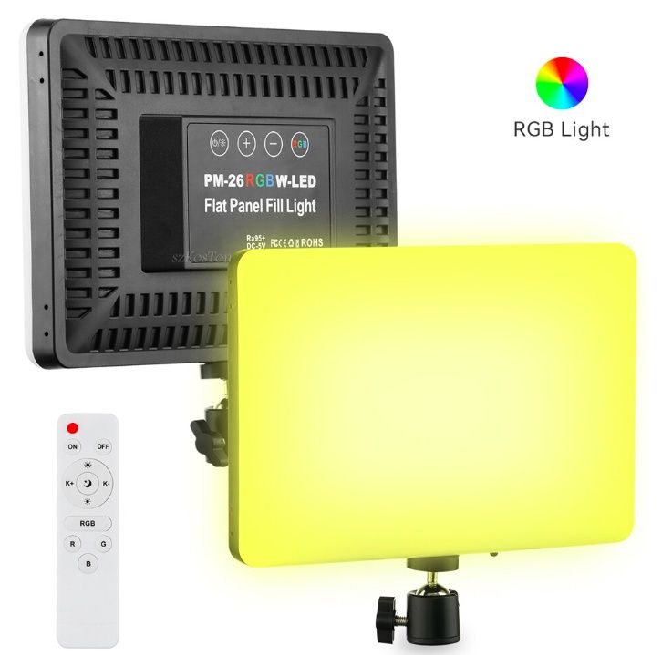Видеосвет, светодиодный осветитель, разноцветная RGB LED панель для фо