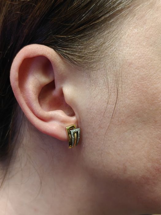 Cercei aur 18k diamante