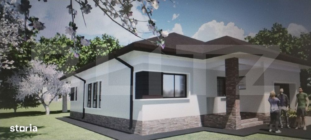 Vila plan parter 120mp utili/600mp teren, zona Priseaca