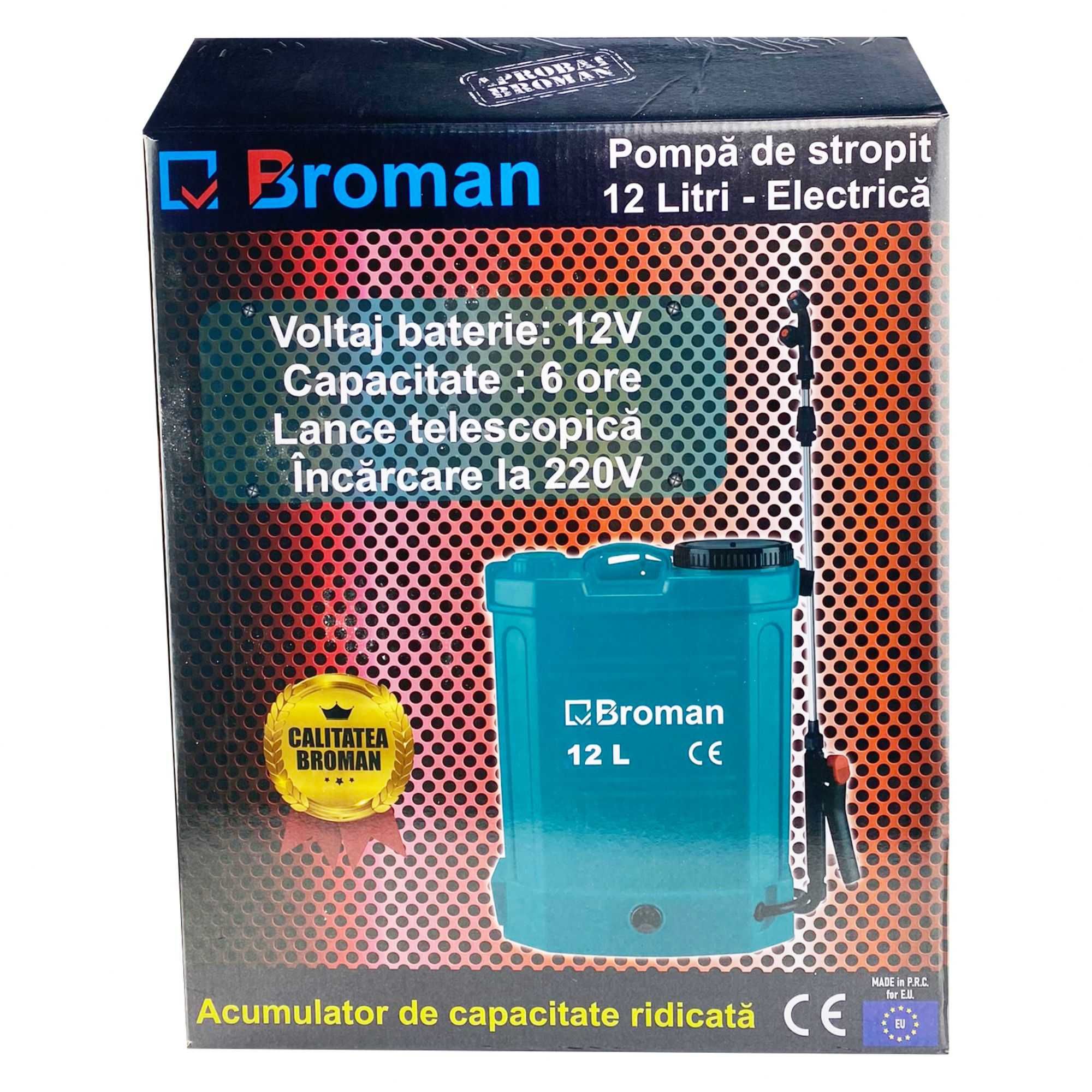 Pompa de stropit electrică, Broman, 12 L