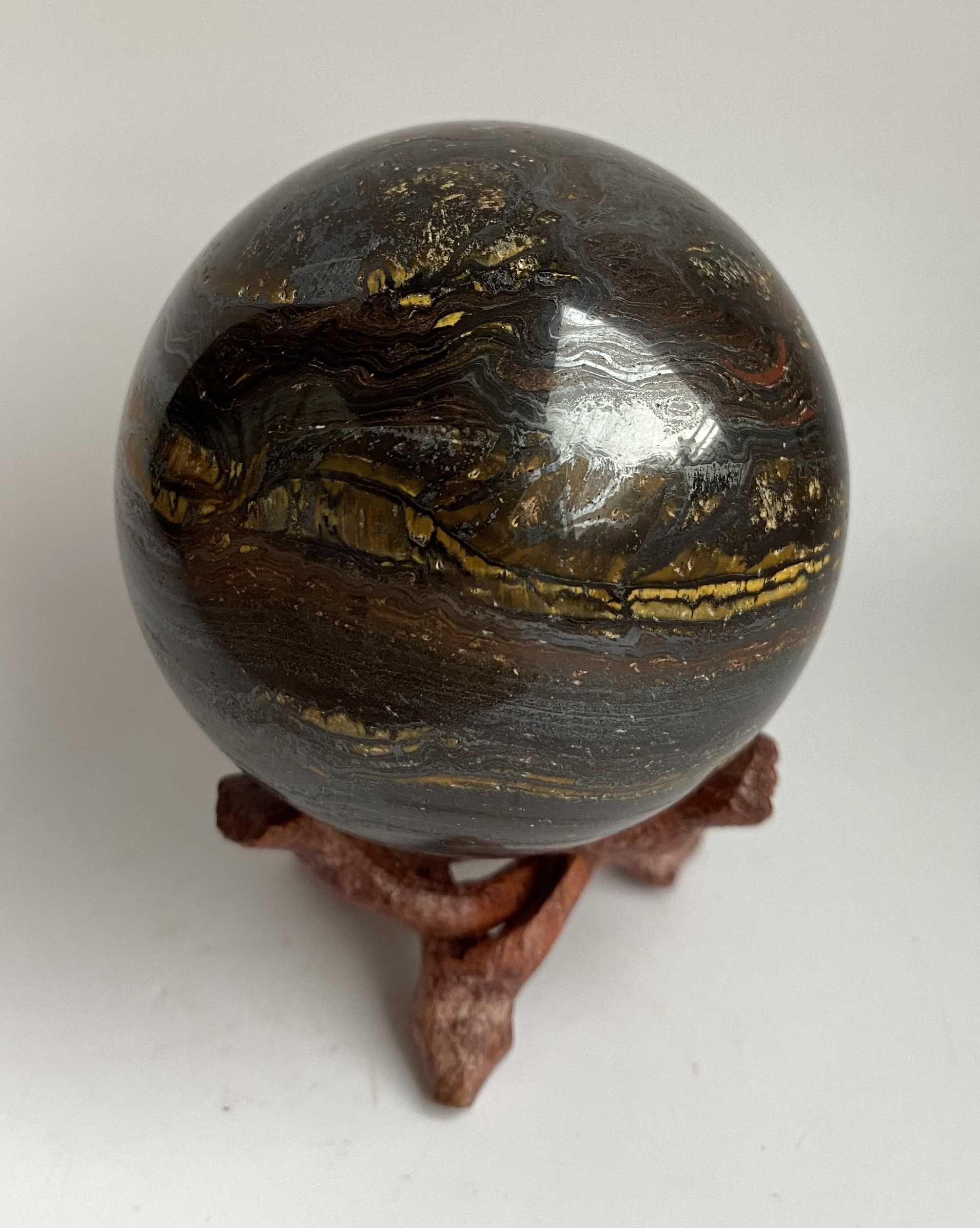 Cristale/Minerale-Ochi de Tigru cu Fier-sfera din piatra semipretioasa