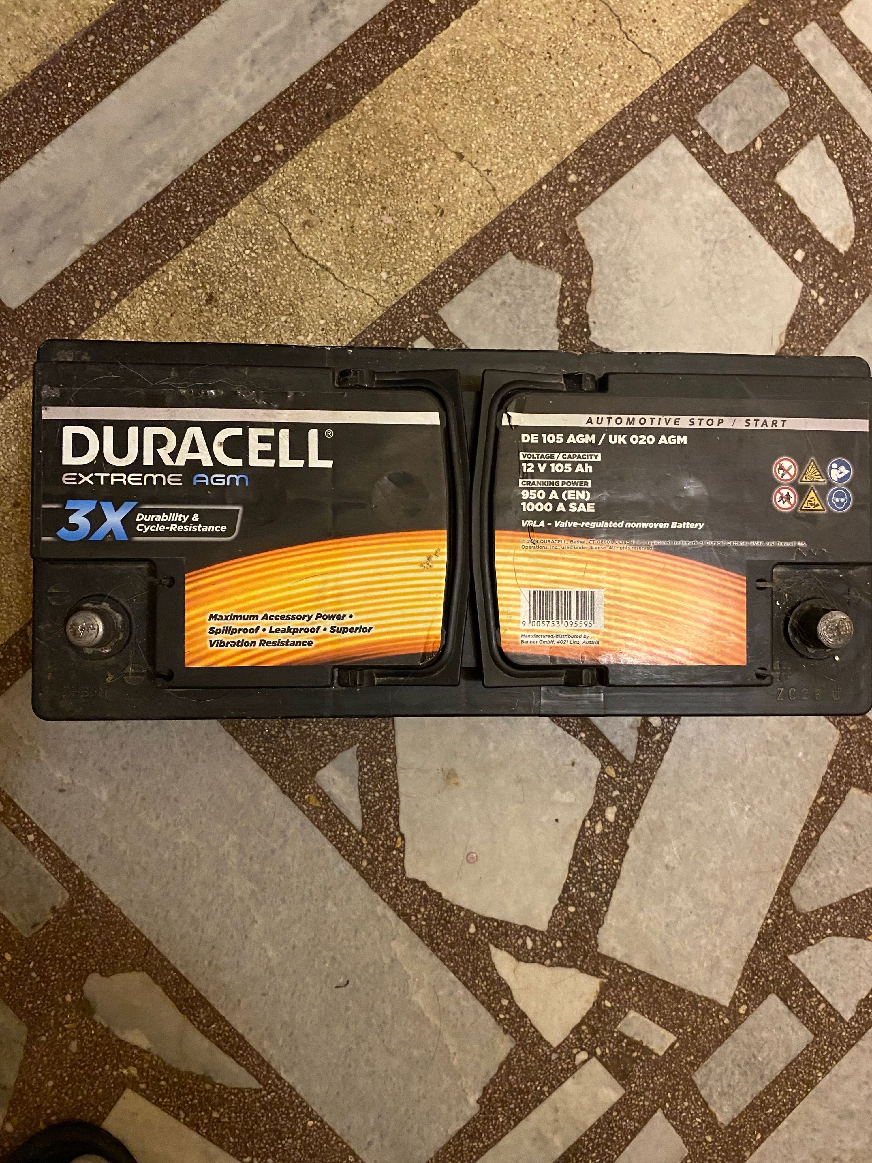 Акумулатор Duracell 105a AGM
