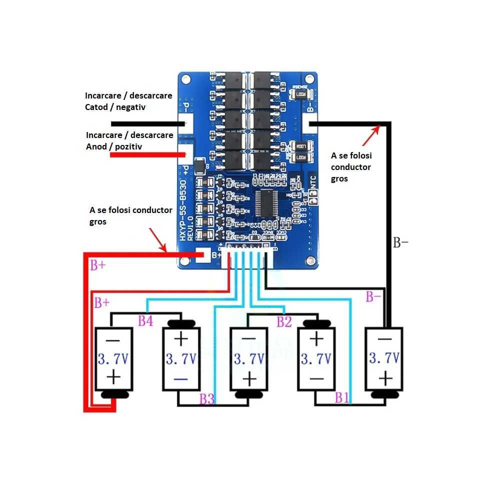 Modul BMS 3S 4S 5S acumulatori Li ion 18650