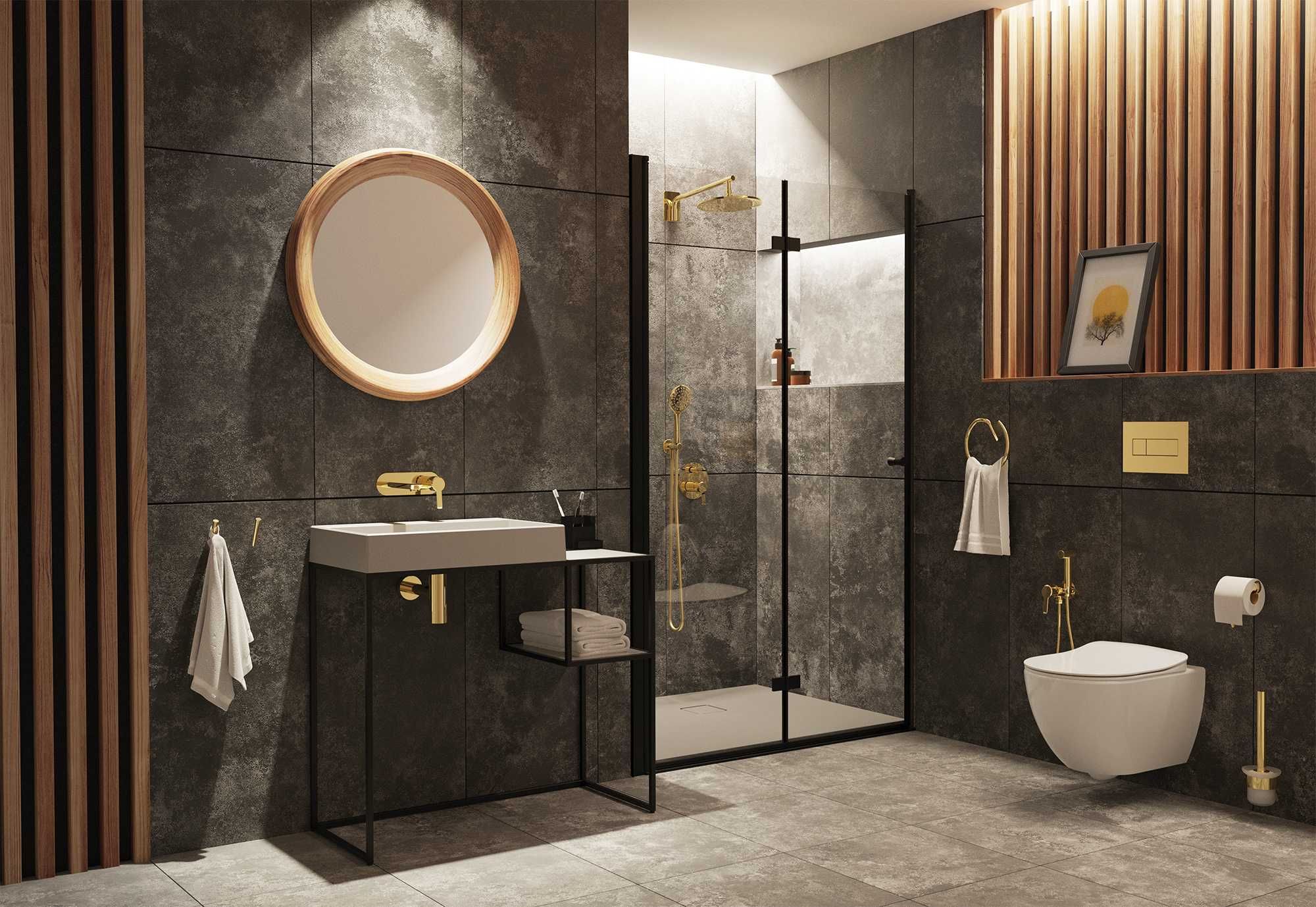 Златен Смесител за Биде с душ слу за вграждане Arnika Gold S  BQA_Z34M
