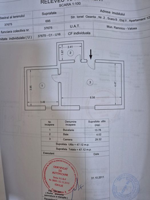 Inchiriez Garsoniera  47 mp