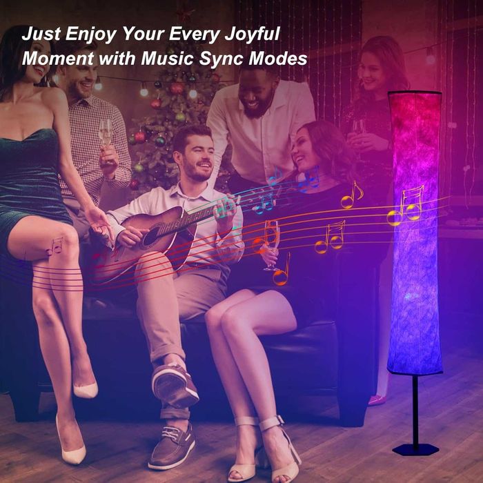 WiFi RGB LED Подова лампа 146см димируема синхронизация с музика