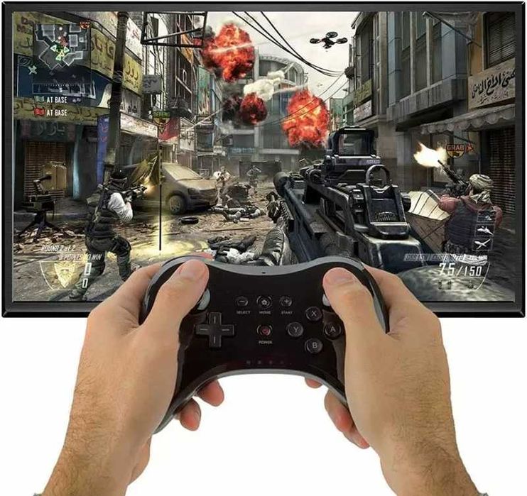 Съвместим Wii U Classic Wireless Pro Controller, черен