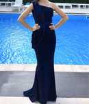 Vând rochie lungă de seară bleumarin