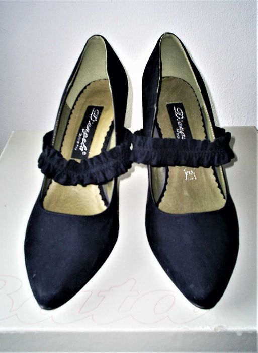 Pantofi NEGRI din antilopă_made in Italy_brand: D’angela