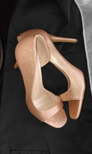 Обувки висок ток Розово Злато