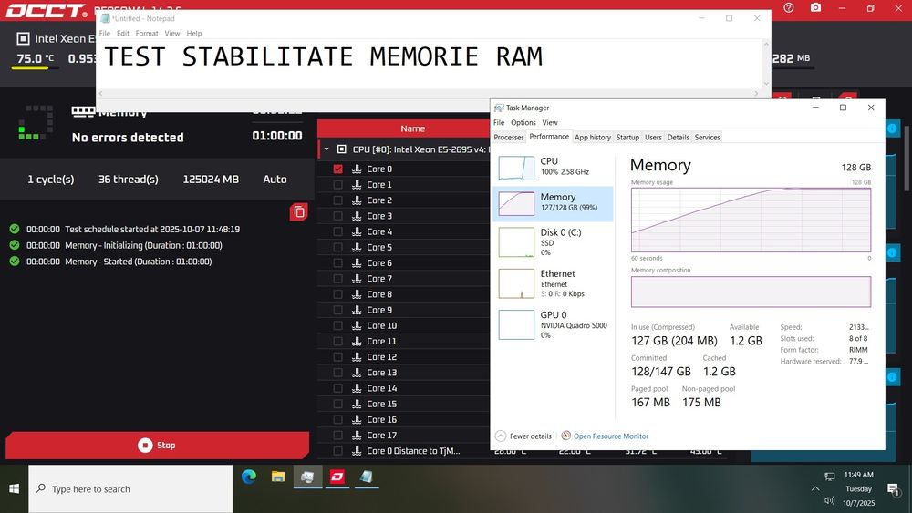 Server Dell T5810 , 18 cores/36 threads, 128gb Ram, Nvidia Quadro 5000