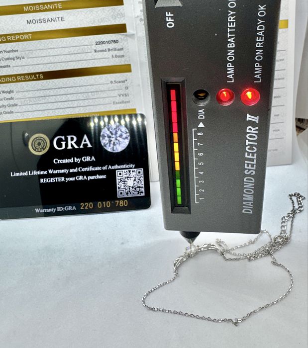 Сребърно колие с мойсанит (Диамант) 0.5 карата