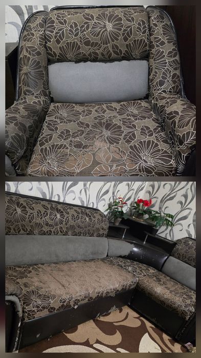 Диван угловой с креслами