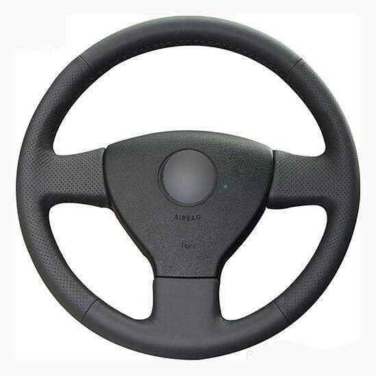 Кожен калъф за волан шиещ Волксваген / VW Golf 5 / Polo