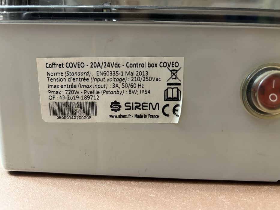 Panou comanda SIREM COVEO 4020 rulou piscina , copertina