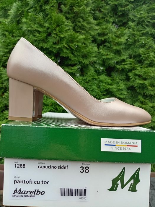 Pantofi capucino sidef piele naturală Marelbo, nr. 38, noi, negociabil