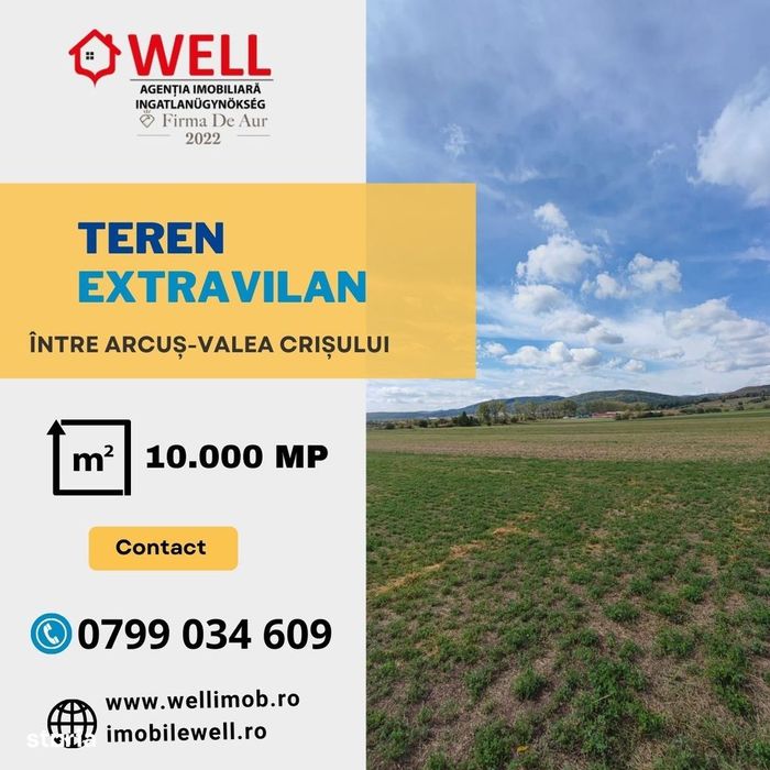 De vânzare teren extravilan în Arcuș spre Valea Crișului!