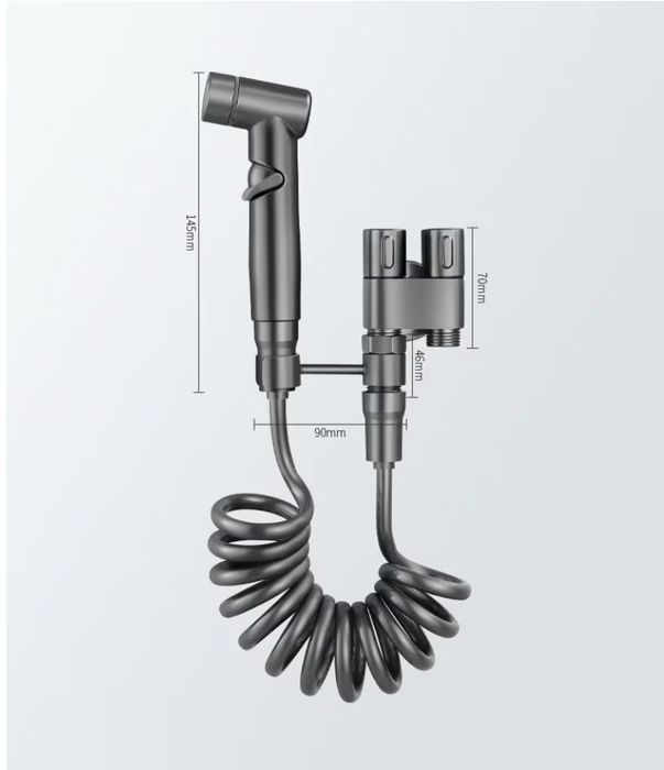 Set de dus cu funcție bideu Negru și Argintiu