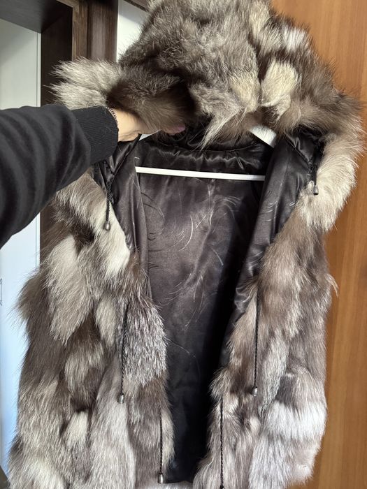 Кожен елек от естествена заешка кожа