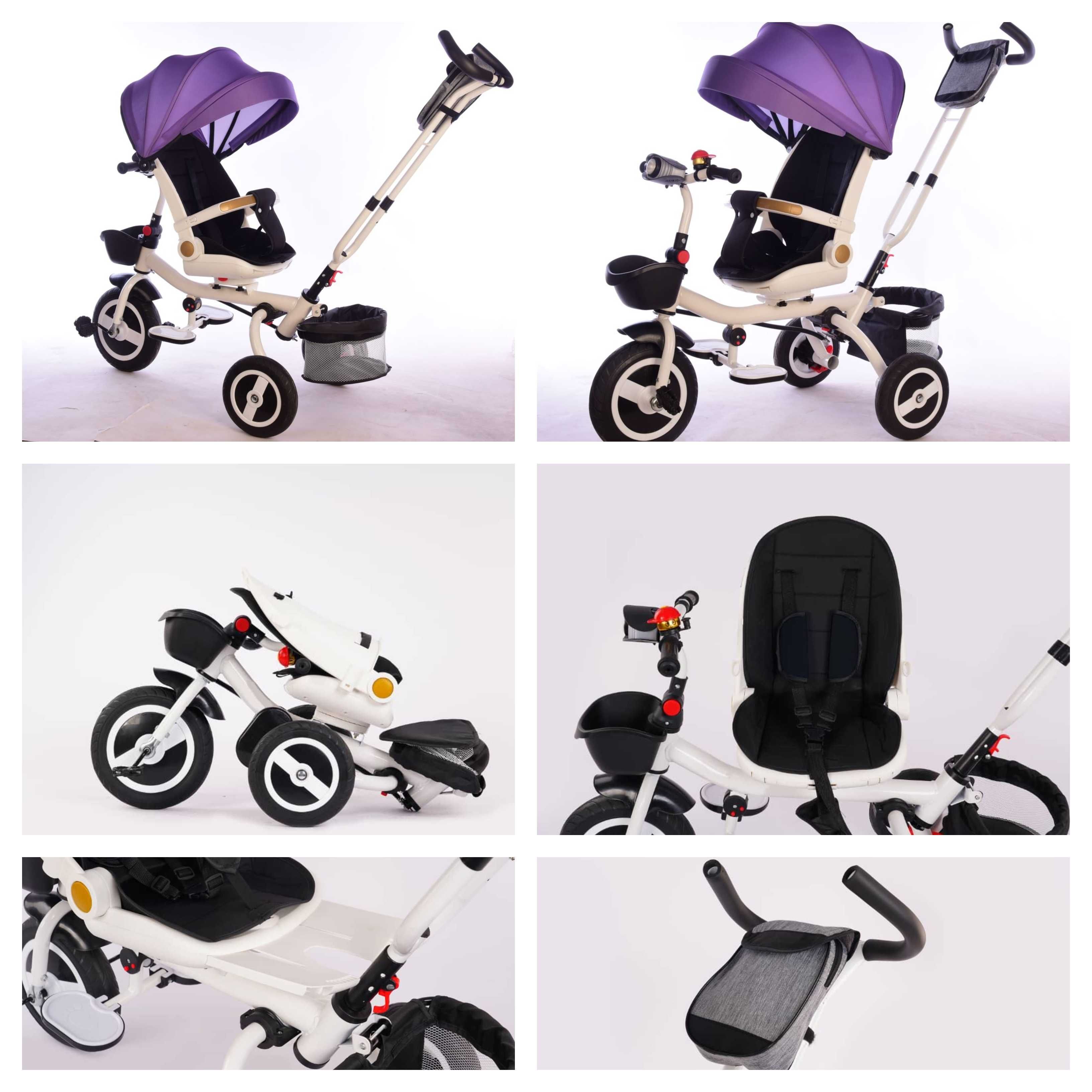 Tricicleta copii 3in1, scaun rotativ/ ultra-pliabila, pozitie somn 33%