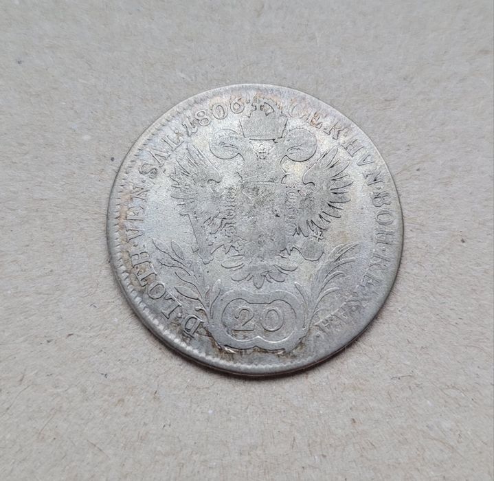 Moneda veche argint 20 kreuzer 1806 A.