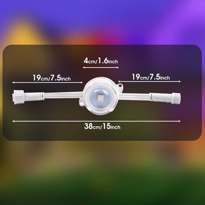 Brillistep RGBIC WiFi LED  постоянни външни светлини 15 м, за стрехи