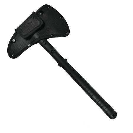 Topor camping si drumetii, otel 440C, lungime 39cm, teaca, negru NOU!