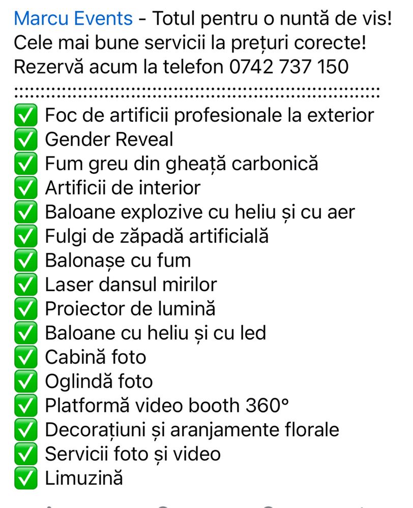 Fum greu, gheata carbonica, artificii, baloane , dansul mirilor Suceav