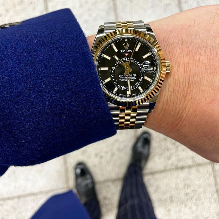 ceas barbat rolex sky-dweller black dial