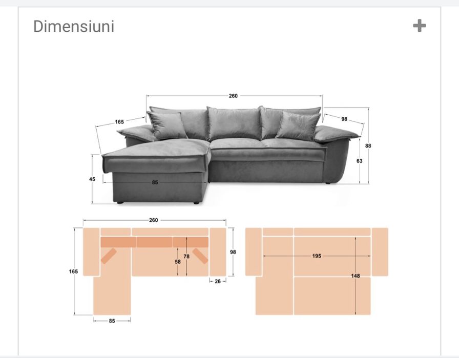 Coltar extensibil albastru electric