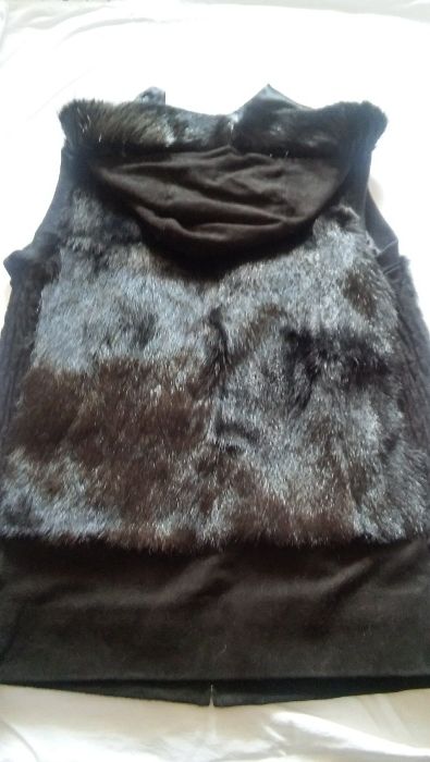 Чисто нов изцяло от ествена кожа - косъм и велур