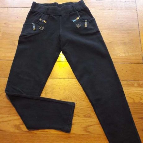 Pantaloni negri grosi pentru fetite 8-10 ani