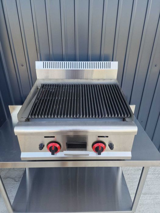 Gratar cu Roca Vulcanica si Grill din fonta,5 kg de roca inclusa