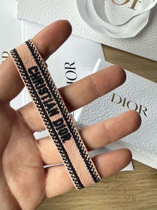 Set bratari Dior bumbac light blue si apricot, cutia si punga incluse