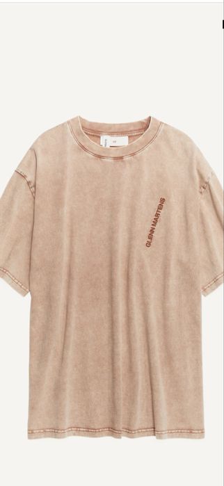 Tricou bumbac, nude-portocalii si alb, Glenn Martens colaborare cu H&M