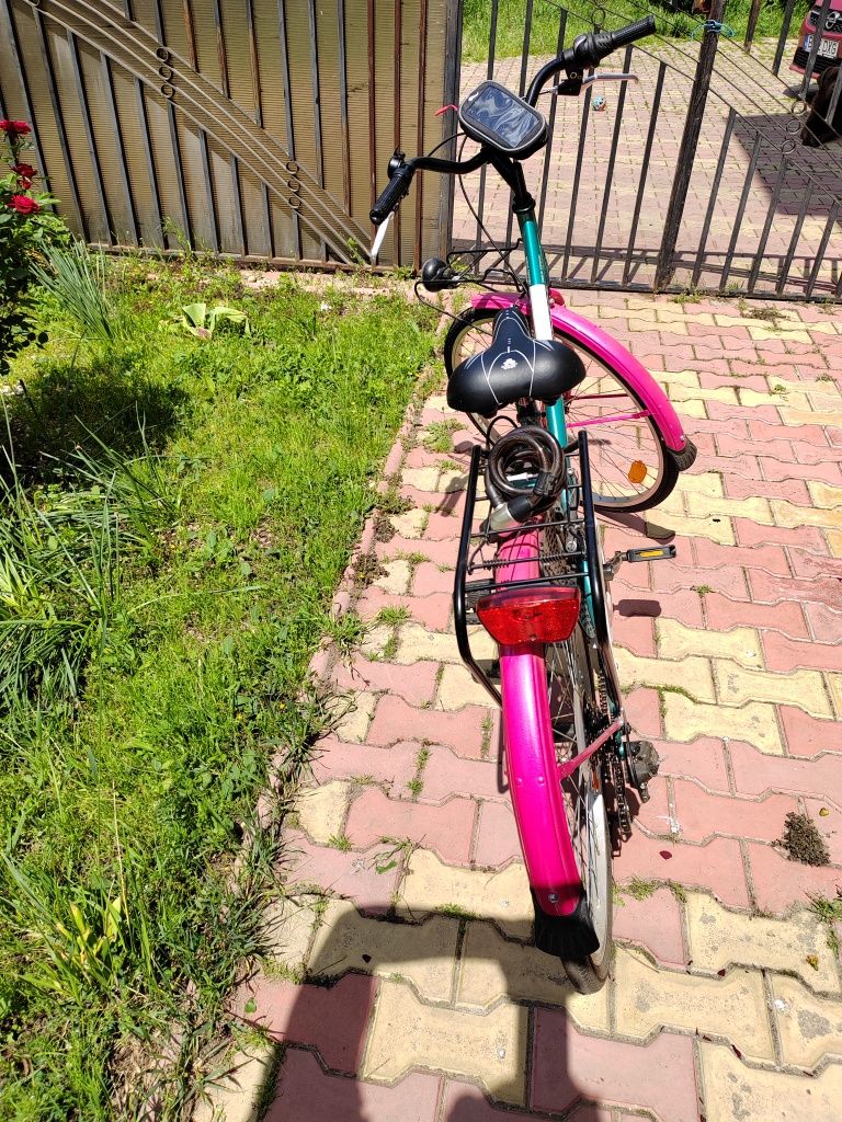 Bicicleta Scirocco Siviglia, pentru femei, Verde/Roz