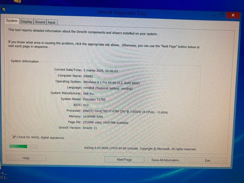 Workstation Dell Precision T1700 - i7-4790