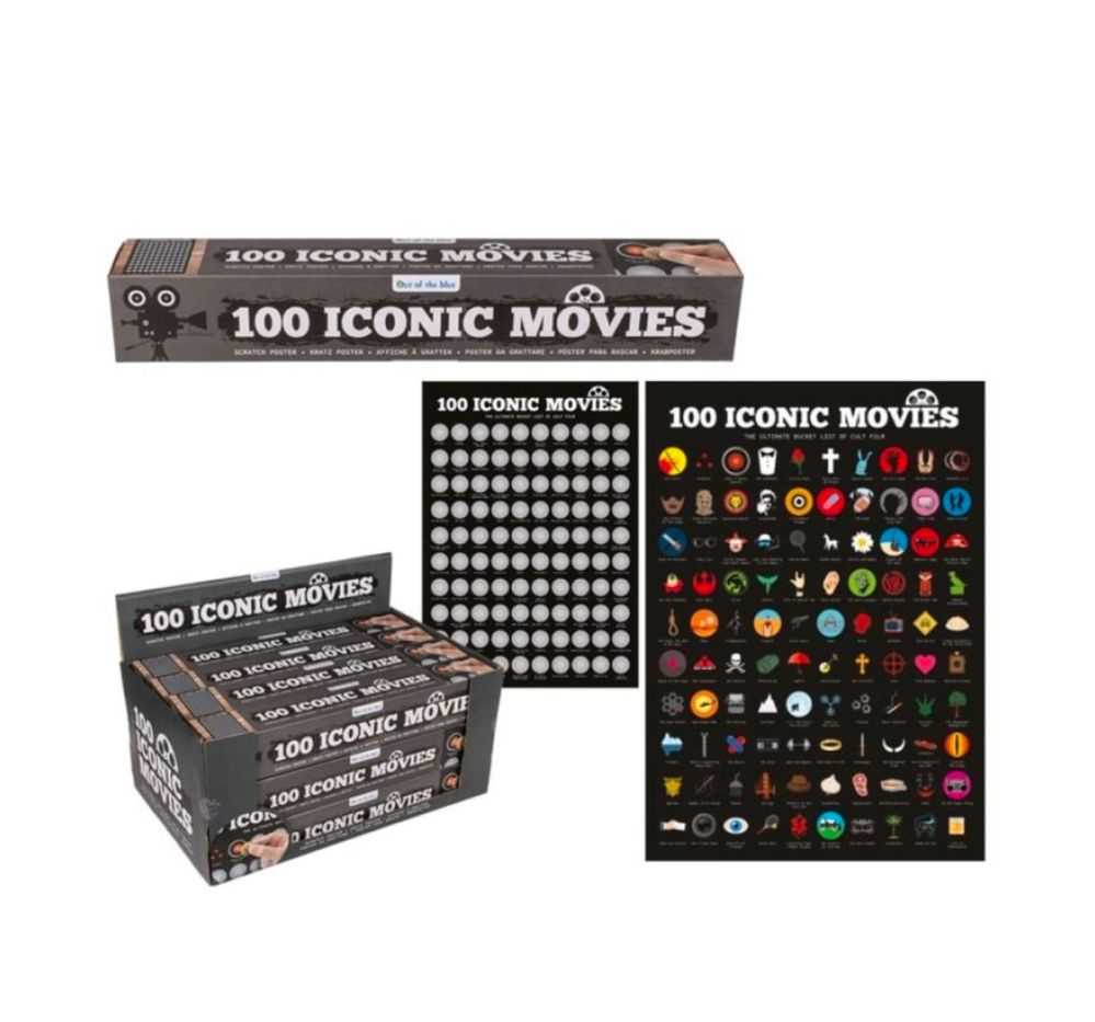 Чисто нов скреч постер 100 iconic movies