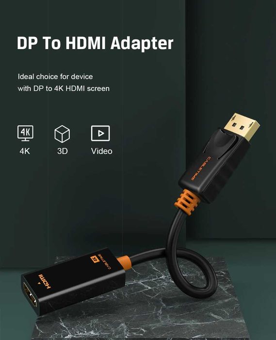 Адаптер DP to HDMI 4K 2160p 60Гц